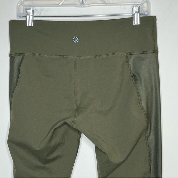 ATHLETA Powerful Gleam High Rise Tight Moto Mesh Leggings Olive Green - Picture 5 of 12